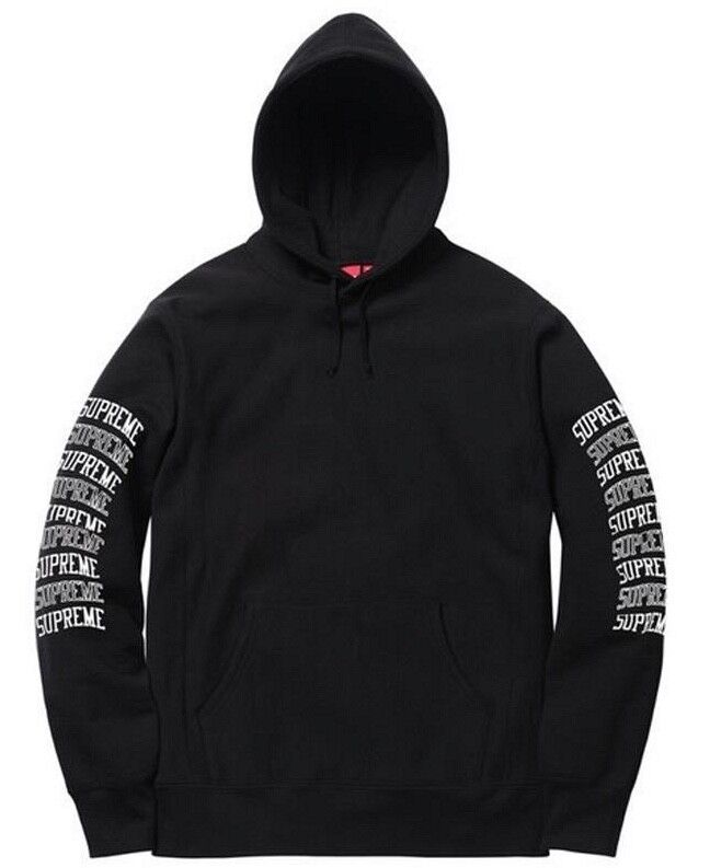 Supreme Sleeve Arc Hooded Sweatshirt Black Size Large SS17 Supreme Sleeve Arc Hooded Sweatshirt Black Size Large SS17