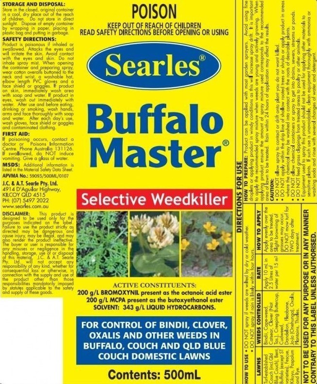 Selective Weed Killer 500ml Searles Buffalo Master 9315138011646