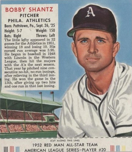 1952 Red Man Tobacco All-Star Team - Bobby Shantz #20