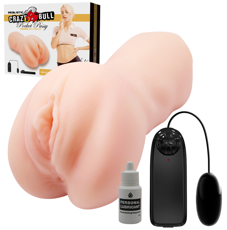 Crazy Bull Male Vibrating Masturbator Pocket Pussy Vagina Stroker Men Sex Toy