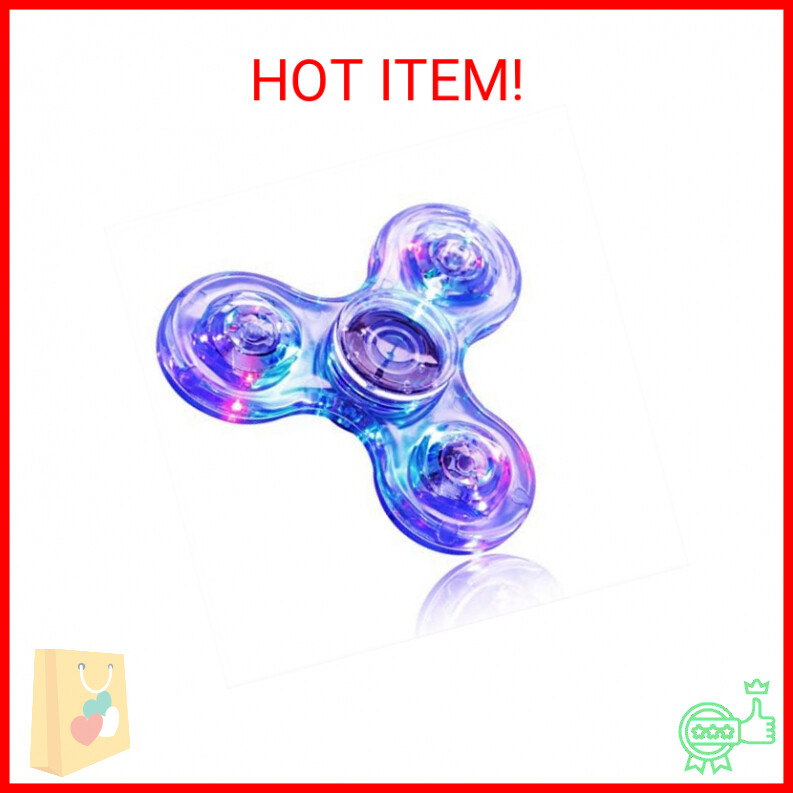 FIGROL LED Light Fidget Spinner, Thanksgiving Christmas Crystal Finger Toy Gift