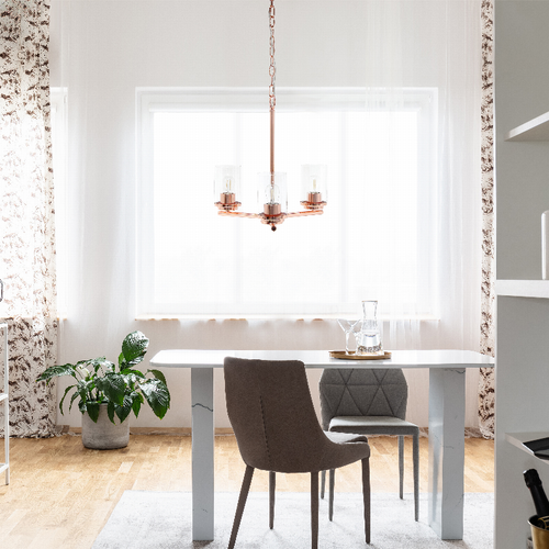 Подвесной светильник Lalia Home 3-Light 15 выполнен в классическом современном стиле из прозрачного стекла и металла.