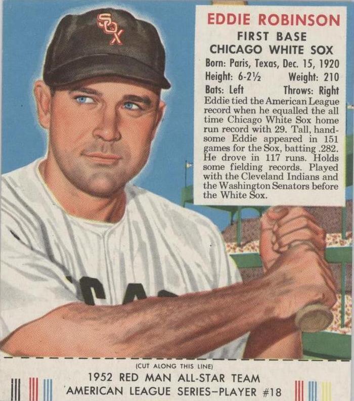 1952 Red Man Tobacco All-Star Team - Eddie Robinson #18
