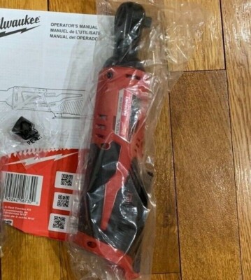 GENUINE MILWAUKEE M12 3/8'' RATCHET 2457-20 w/ 1.5 2.0 BATTERY CHARGER OPTION SET