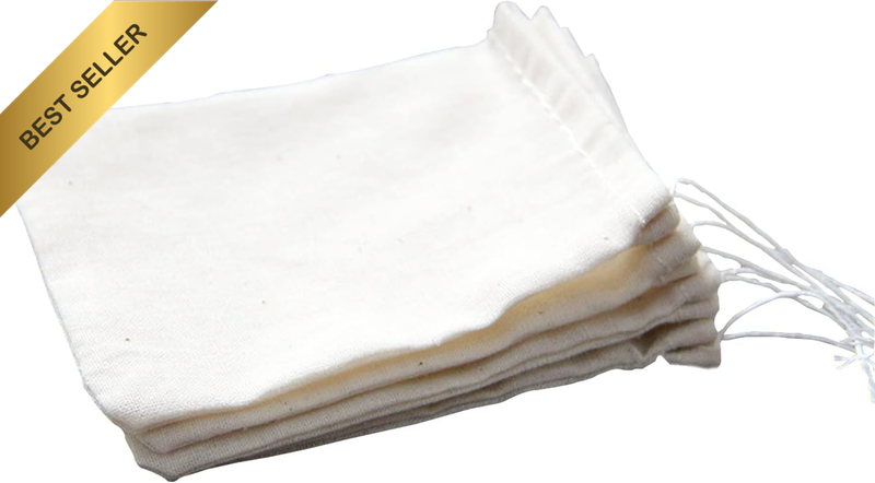 20 Pcs Cotton Muslin Bags Drawstring Bags for Tea, Spice Soup, Cooking, Dried He