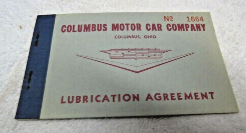 Vintage NEW Old Stock Columbus Motor Car Company Cadillac Lubrication Book 