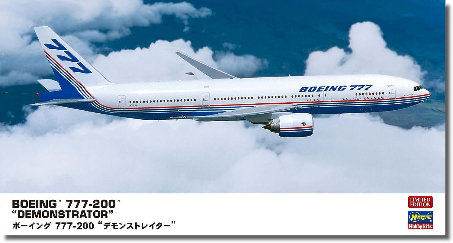 Hasegawa 1/200 BOEING 777-200 DEMONSTRATOR Model Kit 10857 w
