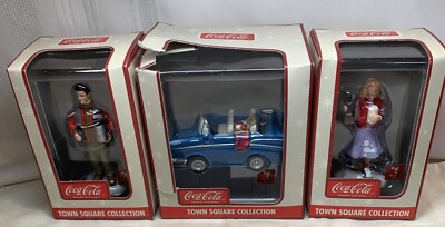 Three(3) Coca Cola Town Square Collection Christmas Ornaments New In Box