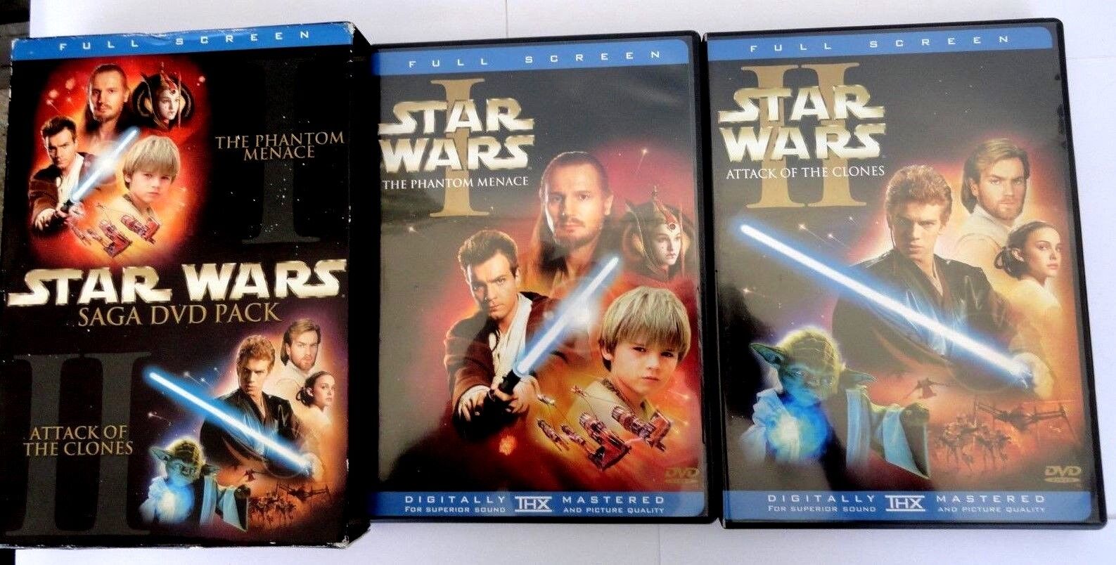 Star Wars Saga DVD Pack I Phantom Menace + II Attack Clones Star Wars Saga DVD Pack I Phantom Menace + II Attack Clones
