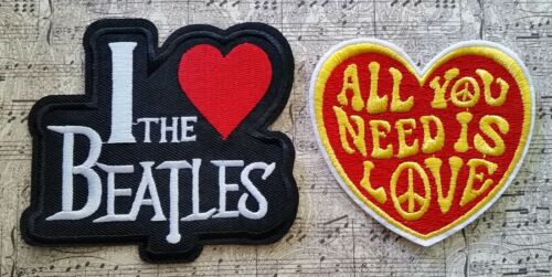 The BEATLES I Love All you need is Love Heart Logo Embroidered Patches New