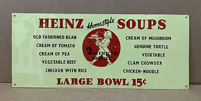 Vintage Heinz Soup Sign Tin Kitchen Decor Restaurant Cooking Homestyle