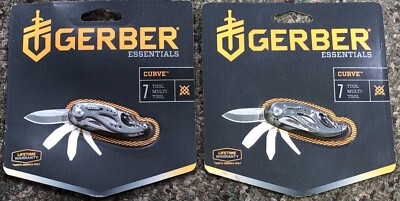 2 NEW Gerber Curve Multi-Tool Folding Knife 7 Tool Function, Stainless FREE SHIP