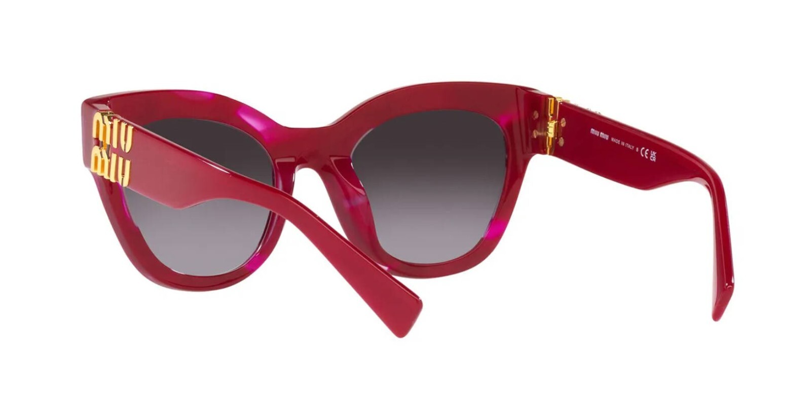 Pre-owned Miu Miu Smu 01ys Bordeaux/grey Shaded (16h-09s) Sunglasses