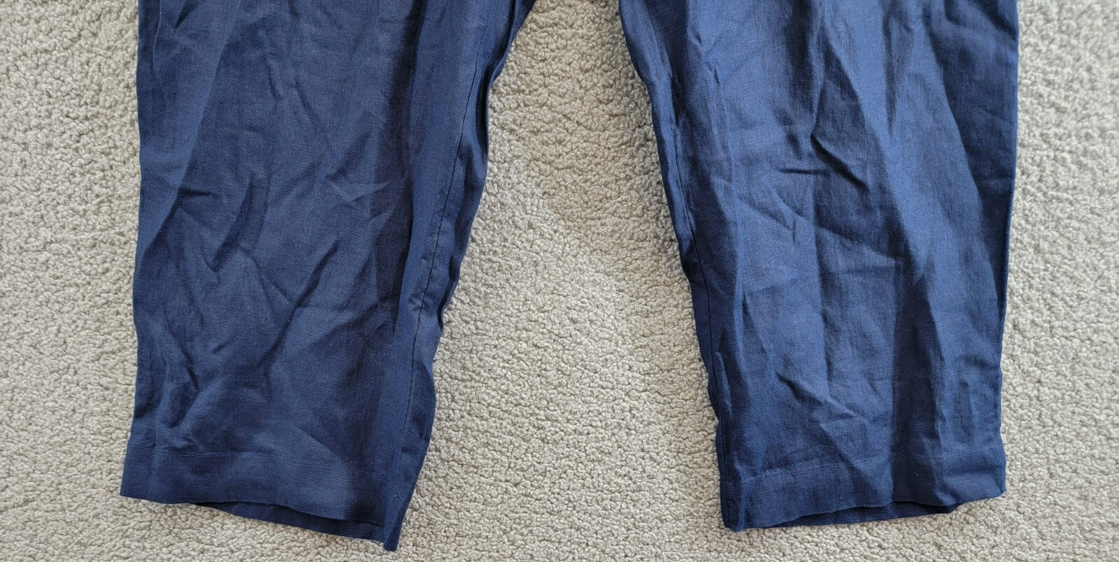 Charter Club Linen Solid Cropped Pull-On Pants Women's M Intrepid Blue Solid - Picture 4 of 17