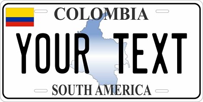 Colombia Map Wave License Plate Personalized Car Auto Bike Motorcycle Custom