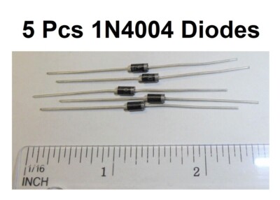 5 Pcs 1N4004 Diodes, 1A 400V Rectifier, New, Free Shipping in USA, Ship from CA