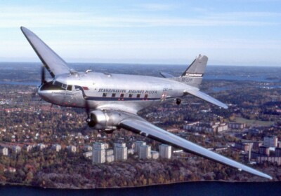 DC-3 Vintage Propellor Plane Scandinavian Airlines Retro Poster Photo 11x17