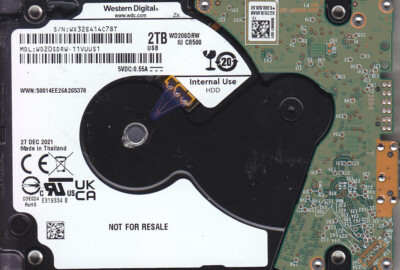 WD20SDRW-11VUUS1 s/n: WX32E DEC/2021 Thailand 2TB USB 3.0 2.5 WESTERN DIGITAL