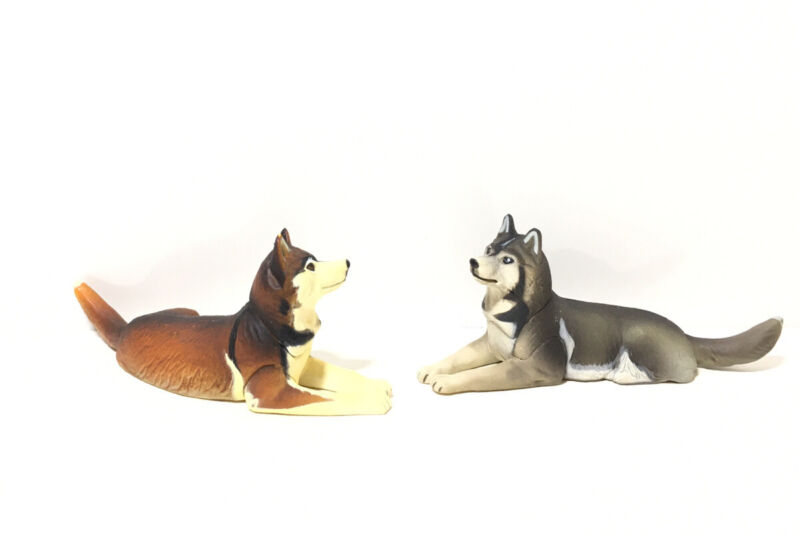 Kaiyodo Furuta Chocoq Choco Q Pet Animal 4 Siberian Husky Dog Figure set