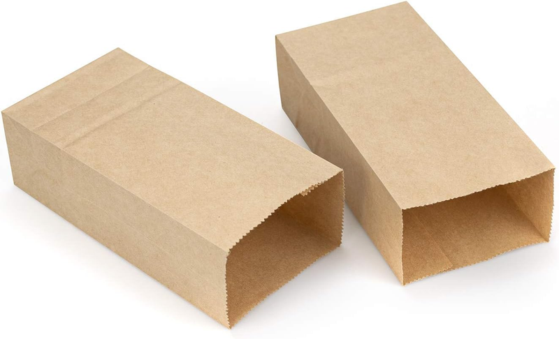 300 Pack Mini Kraft Paper Bags 3.5 x 2 x 6.7 inch Durable Brown Paper Snack Bag
