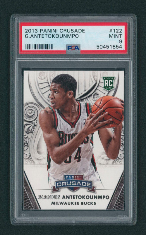 2013 Panini Crusade Giannis Antetokounmpo ROOKIE CARD RC #122 PSA