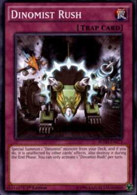 2016 Yu-Gi-Oh Breakers of Shadow #BOSHEN073 Dinomist Rush C