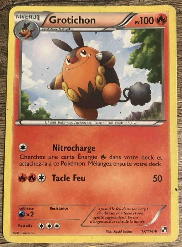 Carte Pokemon Grotichon Noir Et Blanc 17/114 Fr