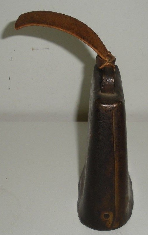 Antique Cow Bell (As Found,Painted 1968 Sugar Bowl,Bolt For Claper,4-1/2 In Tall