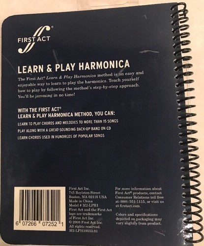 First Act Discovery Learn and Play Chrome Harmonica with Book And Play Along CD