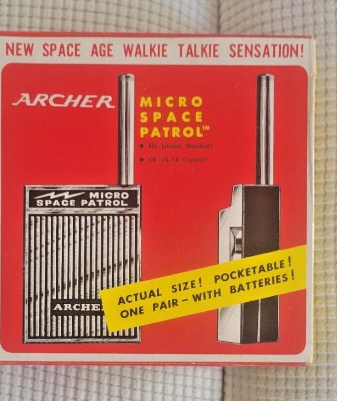 Set of 2 Walkie-Talkies Archer Micro Space Patrol 60-3032 VINTAGE 1970s