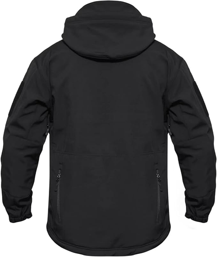 Men Waterproof Tactical Soft Shell Jacket Coat Fleece Lined Zip Up Hoodie Jacket