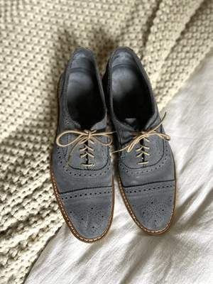 Allen Edmonds Strandmok Blue Gray Suede Oxford Shoes 9.5 eBay
