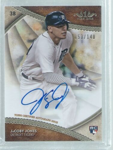 JACOBY JONES 2017 TOPPS TIER ONE ON CARD AUTO ROOKIE RC #D 53/140. rookie card picture