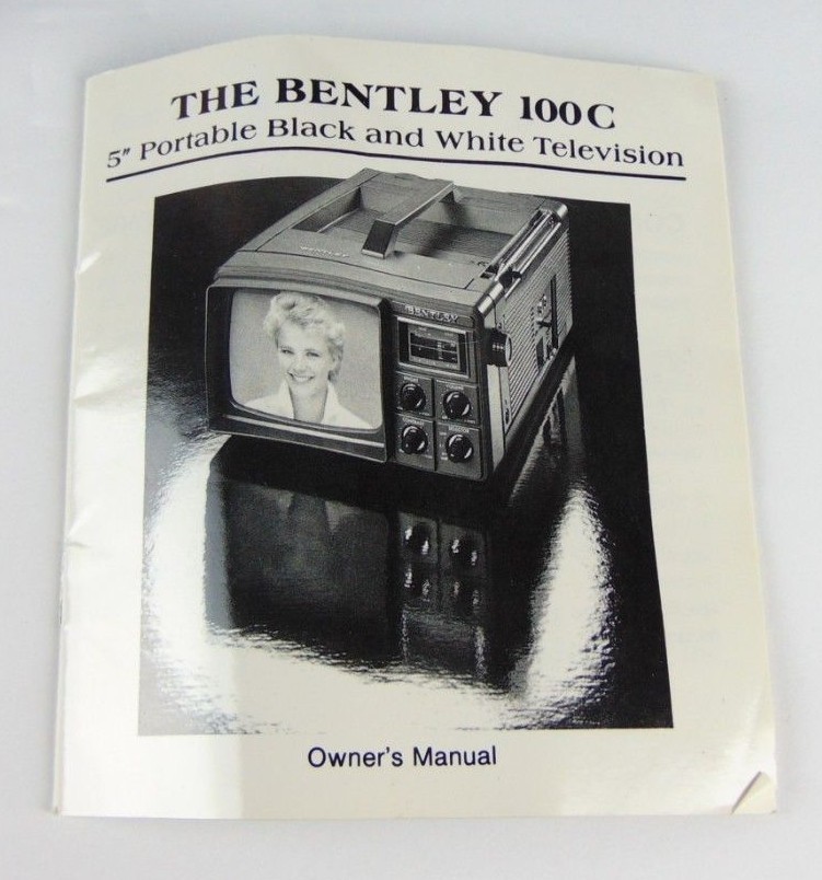 Bentley 100C 5 inch Black & White Portable TV Vintage VTG