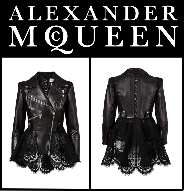 Alexander McQueen High-Low Lace Peplum Leather Moto Jacket, Black, US2 IT38 | eBay Alexander McQueen High-Low Lace Peplum Leather Moto Jacket, Black, US2 IT38 | eBay