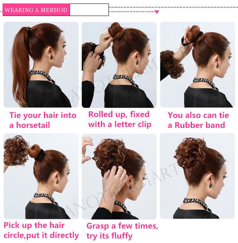 Clip In Human 100 Remy Hair Piece Extensions Chignon Messy Bun