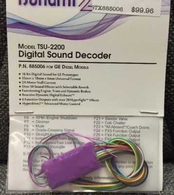 Soundtraxx 885006 Tsunami 2 TSU-2200 GE DIESELS DCC Sound Decoder MODELRRSUPPLY