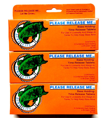3 Packs Sure-Life PLEASE RELEASE ME Bass Holding Time Release Tablet 3-Count Box