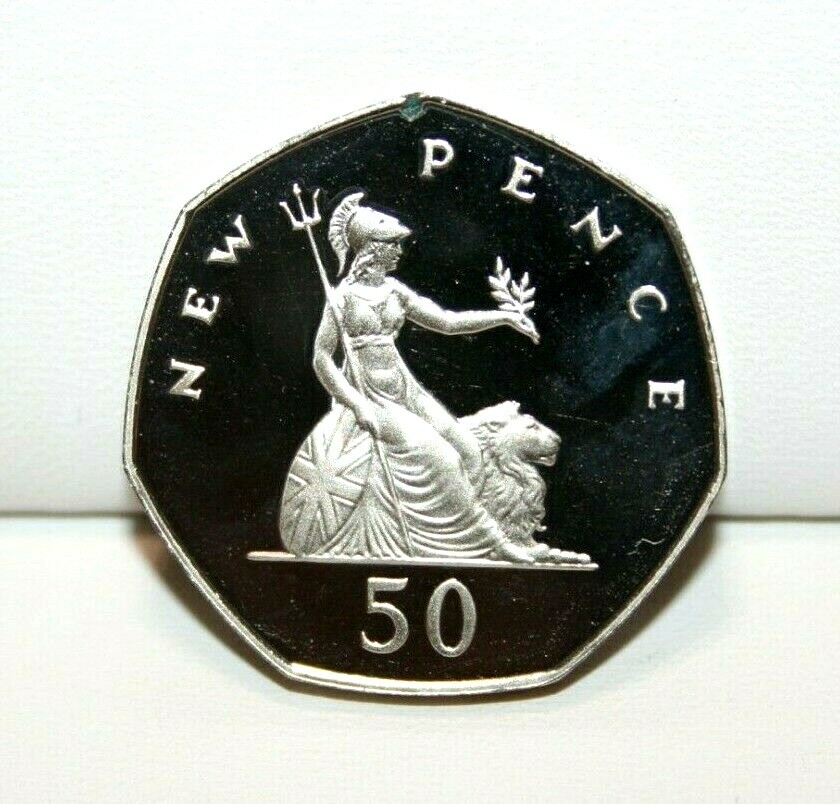 1981 Great Britain 50 New Pence Proof Like Coin