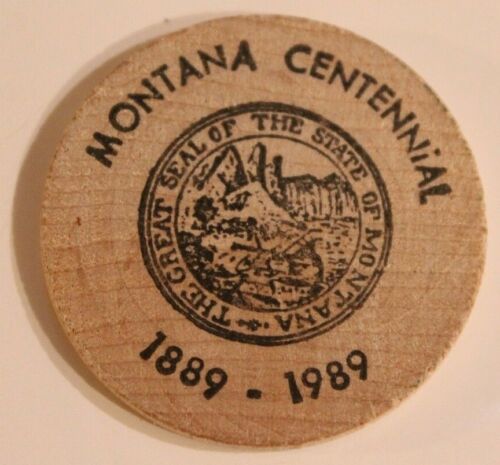 Vintage Montana Centennial Wooden Nickel 1989