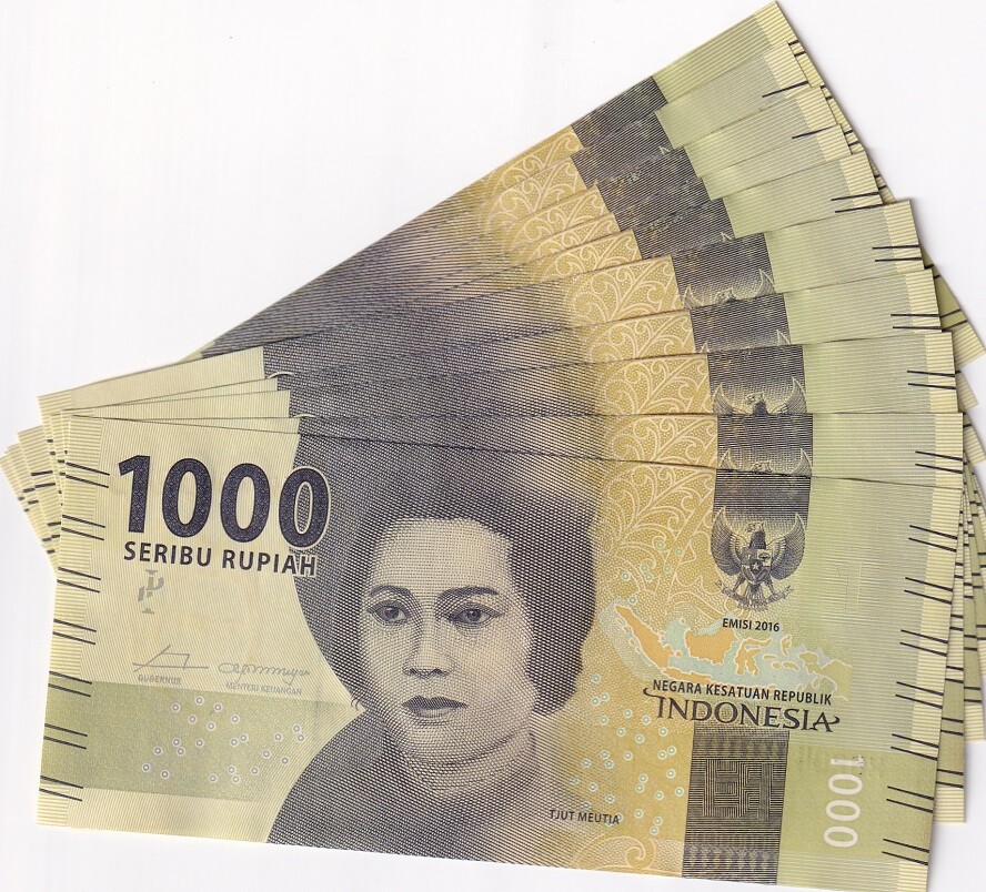Indonesia 1000 Rupiah 2016 Mixed Year P 154 UNC LOT 10 PCS 1/10 BUNDLE NHB