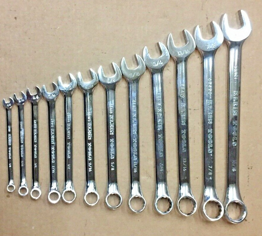 Used Klein Tools 68404 12 PC Wrench Set SAE