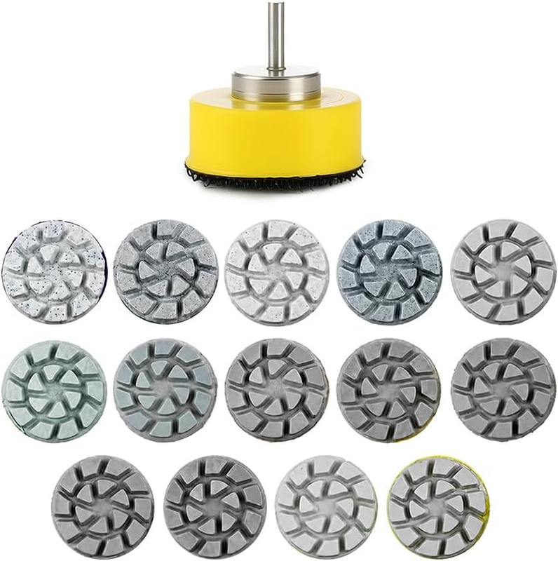 15PCS Mini Diamond Polishing Pad Set, 25Mm 50#-10000# Grit Water Sanding Discs w