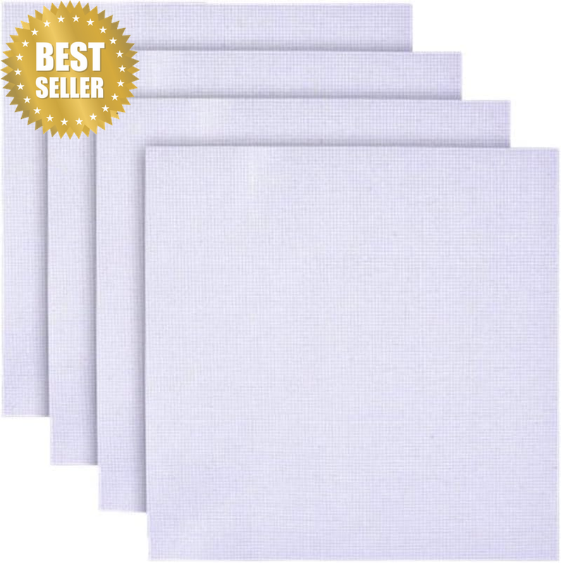 4 Pieces 11 Count Classic Cross Stitch Cotton Fabric Cloth Standard White 12" X