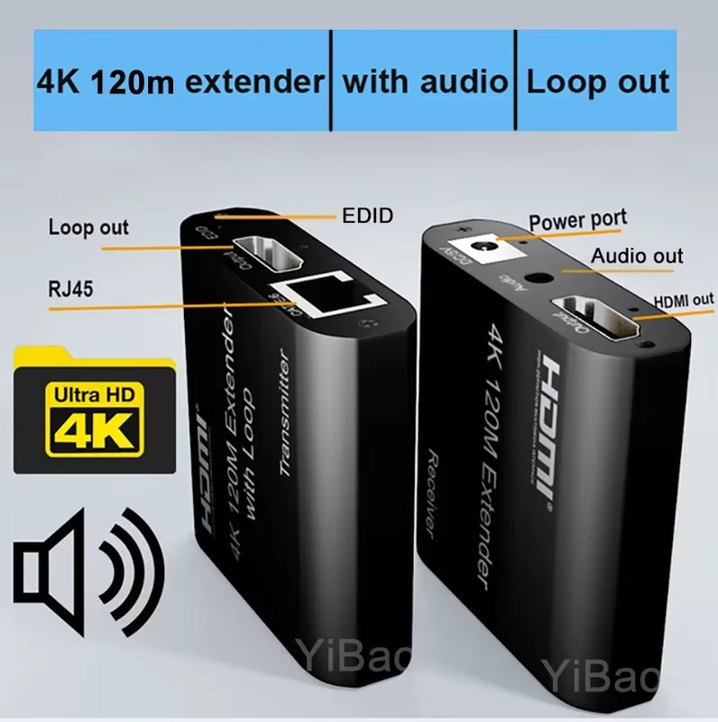 4K HDMI Extender 120M with Loop Audio Vs 1080p 60m Extender Over Single CAT5e/6