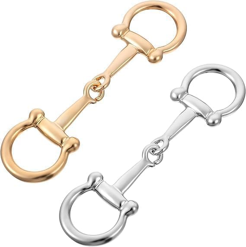 2 Pcs Scarf Ring Set, Metal Scarf Buckle, Fashionable Horsebit Clasp Silk Scarf