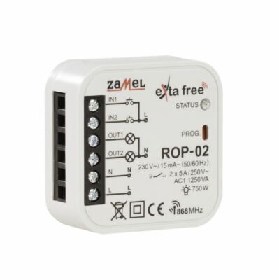 Zamel ROP-02 Funkempfänger mit 5 Betriebsmodi 2-Kanal Unterputz Exta Free