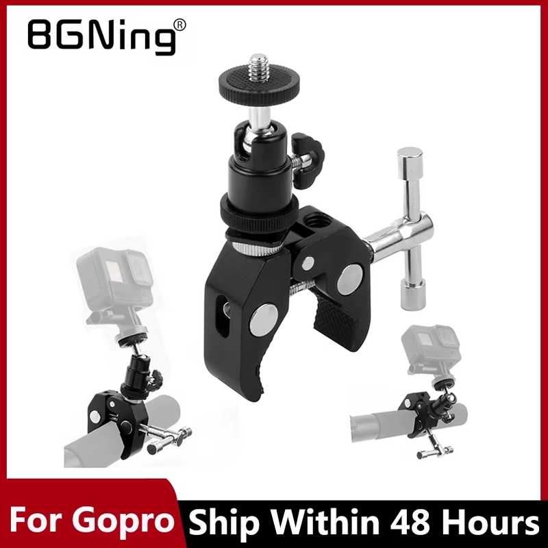 Super Clamp Mount Holder with Tripod Ball Head Adapter for Gopro For Insta360 DS