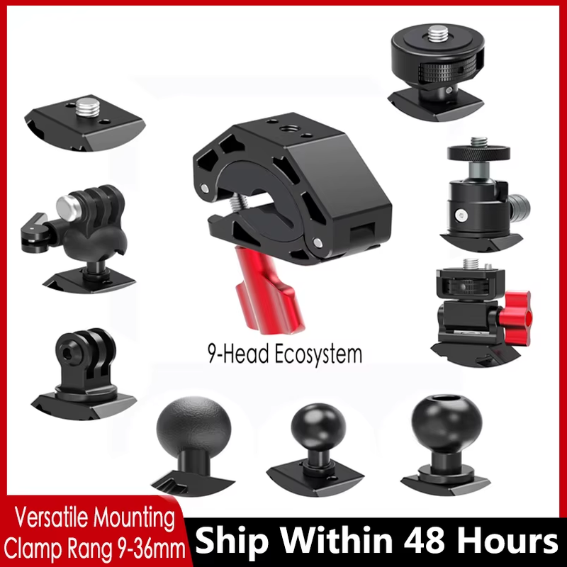 Handlebar Clamp Mount 360 Degree Ballhead Large Tube Bracket Super Clamp for GoP