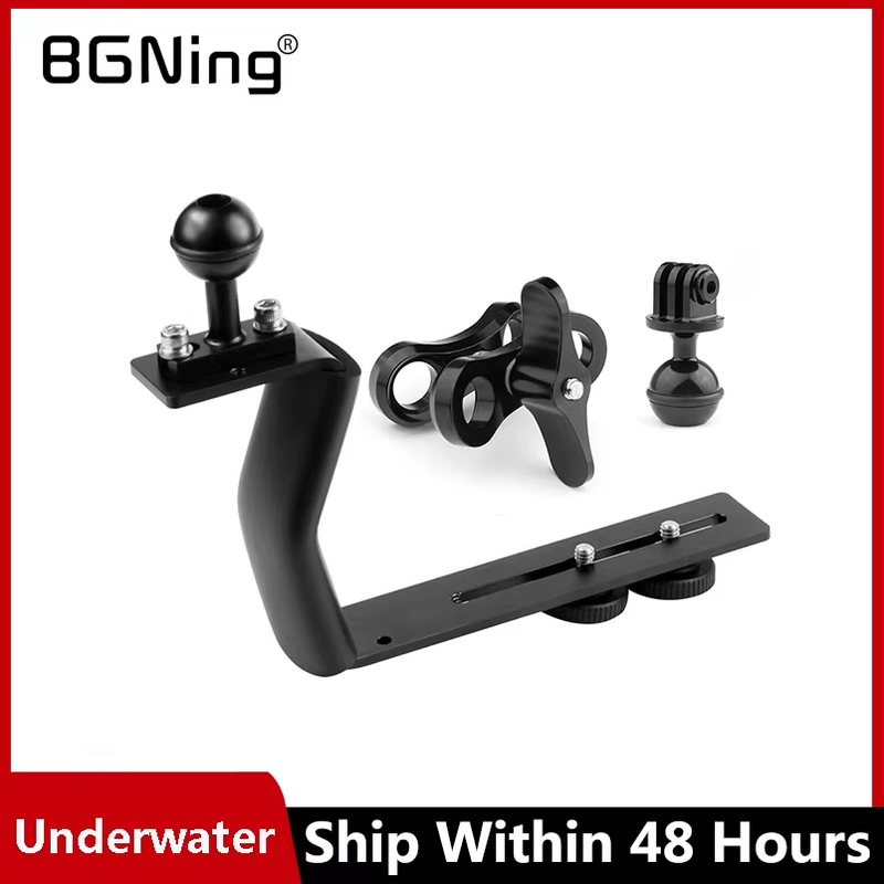 Aluminum Alloy Diving Bracket Z Type Single Handle With Base Adapter for Underw